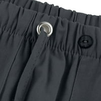 DNDKILG muške posteljine opuštene fit crnka slim fit hlače za muškarce sa džepovima elastični struk muški duksevi sa džepovima dugme pamuk muške joggers hlače tamno plava 2xl