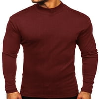 Glookwis muške vrhove dugih rukava s majicama s punim bojama Sport zgušnjavati pulover pola visokog