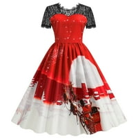 Dadaria HomeComing haljine sa rukavima modne žene za spajanje čipke Uzgoj čipke Velika tip Večernja haljina crvene s, žene
