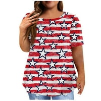 Ženski bluze Okrugli izrez Ženski plus bluza plus veličina Grafički otisci Košulje Kratki rukav Ljetni