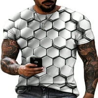 Glookwis 3D print majica za muškarce Casual Thirts Basic Illusion Grafički geometrijski vrhovi Tee majica