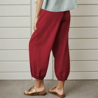 Hlače za žene visoke struk široke noge pantalone za duge pantalone sa džepom udobne casual labave hlače