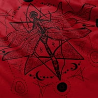 Duhovni ženski V-izrez T-majice Tes Teshirt Dragonfly Sunce Žalošenje mističnog nebeskog značenja