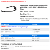 Crevo za grijanje grijača - kompatibilno sa - 2005, - Nissan Titan 2014