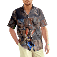 Zootopia Judy Nick Hawaiian majica za muškarce, zootopia rever labavi džep za kuglanje ljetne plaže
