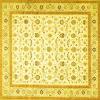 Ahgly Company Zatvoreni kvadrat Perzijske žute tradicionalne prostirke, 4 'kvadrat