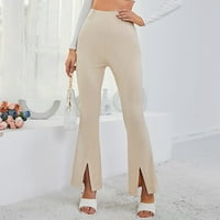 Ženske hlače Bell dno su visoke struk tanke prorezne ležerne hlače široke pantalone za noge Ljetne hlače