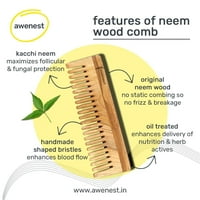 Awenest Neem Combing Combo of Combis, idealan za detavanje, pre i poslije obrade ulja i tretman nakon