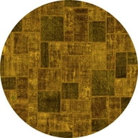 Ahgly Company u zatvorenom okruglim patchwork žutim prelaznim prostirkama, 6 'okruglica