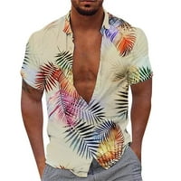 Sanbonepd Muške haljine Ležerne prilike Ležerne prilike za muškarce Labava rever Coconut Trent Short Closet Style Cvjetna majica Plaža Havajini Ljetni vrh