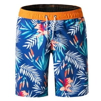 Swim trunks za muškarce labav fit tropskim printom za printu elastični pojas ravno pet bodova uz plažu