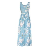 Bescita Maxi Sundress za ženske ležerne ljetne cvjetne tiskane haljine za plažu Boho