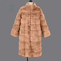 Pejock Ženske zimske kapute Fuzzy Fleece duge jakne dole FOURRRY Warm Jackes Oplaća s džepovima Čvrsta