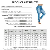 Springttc Plus size Ženske gamaše Ležerne imitacije traper Print Stretchy Fitness Sport hlače