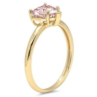 2.0ct Heart rez ružičasti simulirani dijamant 14k žuto zlato graviranje izjava godišnjica Angažovanost