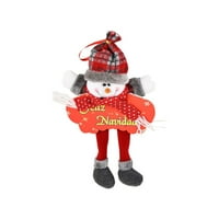 Keusn božićna ploča plišani ukras božićni ukras plišani igračka Santa Snowman Dekoracija set C - ukras