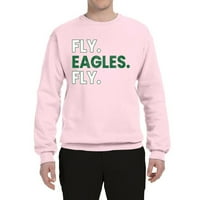 Divlji Bobby Fly Eagles Fly Philly Football Sports Unise Crewneck Grafički duks, svijetlo ružičasta, srednja