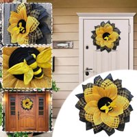 Pčelinji vijenac za ulazne vrata, suncokret viseći zidni dekor pčelinji med medeni umjetni ukrasi vijenci