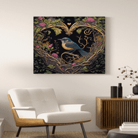 Krila romansa - ptice ljubavne platnene zidne umjetnosti