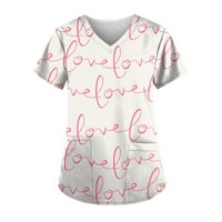 Leylayray ženska bluza Ženski personalizirani ispis kratkih rukava V-izrez V-izrez Radne majice ljubičaste