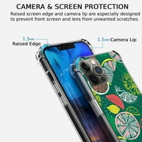 Torbica za zelenu limun za iPhone Pro max, estetski umjetnički dizajn uzorak meko tpu poklopac zabogaka