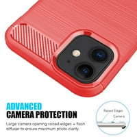 Apple iPhone Telefonska silikonska karbonska vlakna dizajn teksture tanka crvena hibridna oklopa crvena