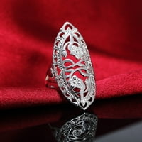 Glupe breze srebrne relejne legure šuplje rezbarenje cvijeće prsten ženski nakit poklon srebrna poljska