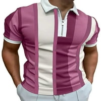 Rejlun muns ljetni vrhovi kratki rukav polo majica Zippe T majice muškarci Redovni bluza Tenis Tee Pink XL