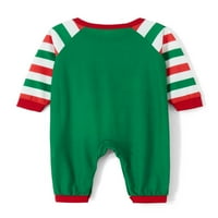 Porodica Gureui Uklapanje božićne pidžame, baby rhoper santa pismo Ispis dugih rukava + pruga dugačke hlače za spavanje