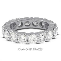 Dijamantni tragovi 18k bijelo zlato 4-prong-prong - 3. Carat Ukupno prirodni dijamanti klasični vječni prsten