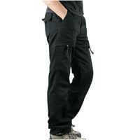Plus veličina teretnih hlača za muškarce Purcolt tanki više džep ravne pantalone na otvorenom sportove
