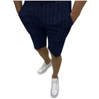 Striped struk casual polu džepovi kratke hlače ljetna elastična patentni zatvarač Fly Slim muške kratke