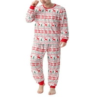 Izhanske božićne porodice podudaranje pidžama postavljeno crtani film Elk Print Sleep odjeća za muškarce Žene Djeca