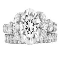 3. CT sjajan okrugli rez originalni kultivirani dijamant VS1-VS J-K 14K bijelo zlato Angažman za vjenčanje