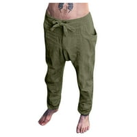 Feterrnal posteljina odjeća za muškarce Prirodne posteljine hlače za muškarce savremeni ugodni kvalitet meki posteljina džepa u boji pantalone za golf Hlače muškarci