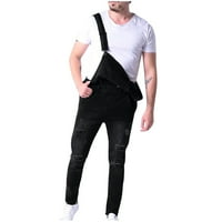 Bibs za muškarce Modni ripped Jean Jumpsuits ROMper duge hlače Slim fit casual traper bib kombinezon
