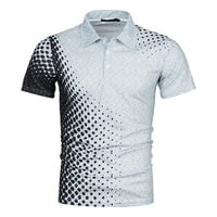 FOPP Prodavač Nova muška ljetna moda casual 3d tiskanje polo majica reverl casual kratki rukav top sivi