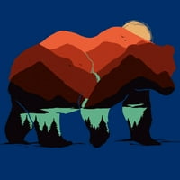 Ostanite divlji medvjed muški kraljevski plavi grafički tee - Dizajn od strane ljudi l