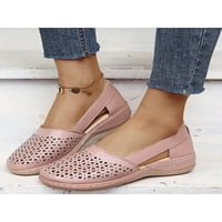Lacyhop izdubljeni vintage klizanje na casual sandalama za žene klinove ortopedske cipele za hodanje