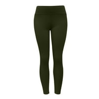 Tdoqot gamaše sa džepovima za žene - rastezanje guza podizanje Slim Fit Ležerne prilike za jogu vojska zelena