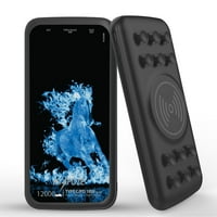 QI bežični prijenosni punjač za Samsung Galaxy A 5G vanjska baterija sa touch alatom - plavi plamen koji trči konj