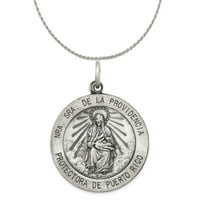 Carat u Karatsu Sterling Silver Antiqued de la Providencia Medalj Privjesak sa srebrnom lancem uže od srebra 16 ''