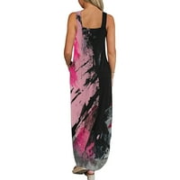 Žene Ležerne prilike za ispis Lagano Sunce Dug Crisscross Split Maxi Summer Beach sa džepnom haljinom