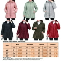 Glookwis Women down džep džep zadebljani jaknu kaputi sa kapuljačom u zatvorenom dugim rukama na kaputu Ružičasta 18