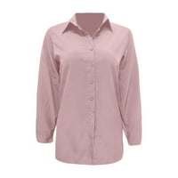 Miayilima Plus size Ženski gumb dolje majice Ležerne prilike na vrhu majice za žene Zimska pad dugih