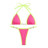 Bikini setovi za žene modne žene solidni zavojni kupaći kostimi Bikini Split kupaći kostim vruće ružičaste