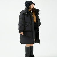 Ženski zimski pamučni podstavljeni kaput parka dugi s kapuljačnim jakni za ženski toplinski kaput parkas
