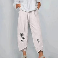 Posteljine Hlače Žene Ljeto Aoujeatresses za ženske novih hlača Dizajn Design of casual tiskanih sportova širokih nogu pantalone Panty plaža haljina do 65% popusta