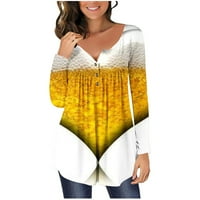 Ženske jeseni tunike vrhovi dugih rukava, Ležerne prilike Cvjetne košulje za cvjetne bluze Loose Fit
