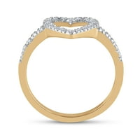 Ženska solidna 10kt Žuto zlato okrugla Diamond Ring CTTW prsten veličine 6.5